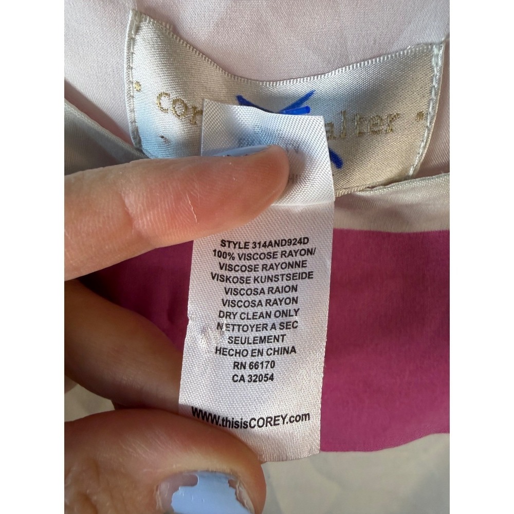 Corey Lynn Calter Anthropologie Striped Midi Dress Multi Smocked Pockets Small - Picture 5 of 9